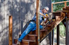 Building wood stairs to a second story deck