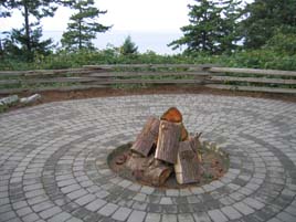 Fire pit made with patio pavers