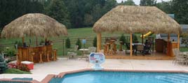 Both of these palapa structures are built with real thatching