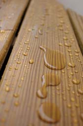 Beading water on a freshly finished deck