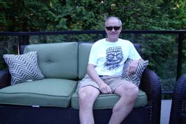 Sitting on new deck furniture on our new deck - gotta love it!